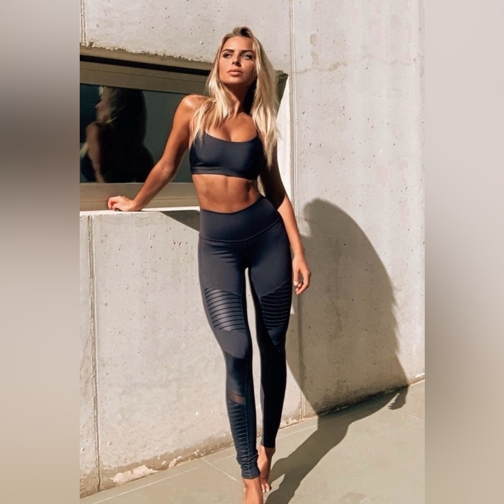 Alo Yoga High Waist Moto cracked Black Leggings S